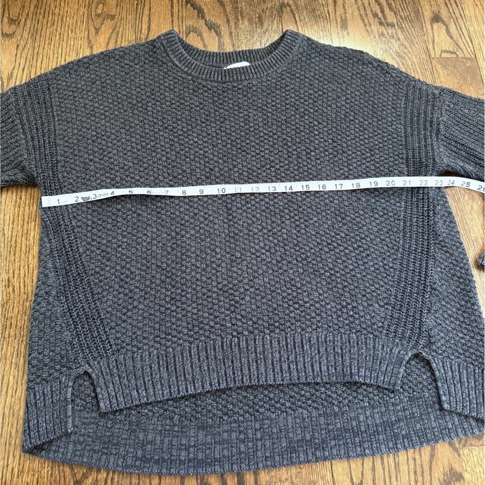 Universal Thread‎ Gray Textured Knit Sweater High Low Womens Large Cotton Blend - Picture 4 of 8